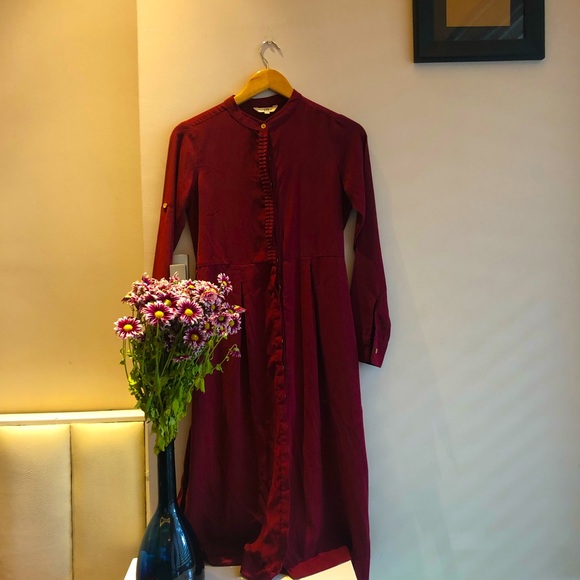 Anita Dongre Dresses & Skirts - 🤩 Elegant Maroon Button up Dress | Good as new | AND